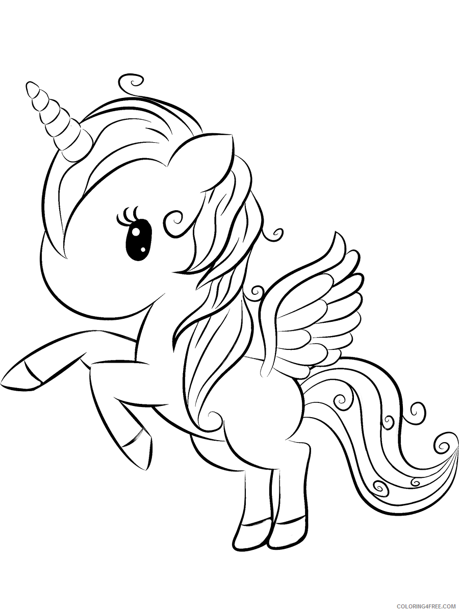 Winged Unicorn Coloring Pages little unicorn Printable 2021 6294 Coloring4free
