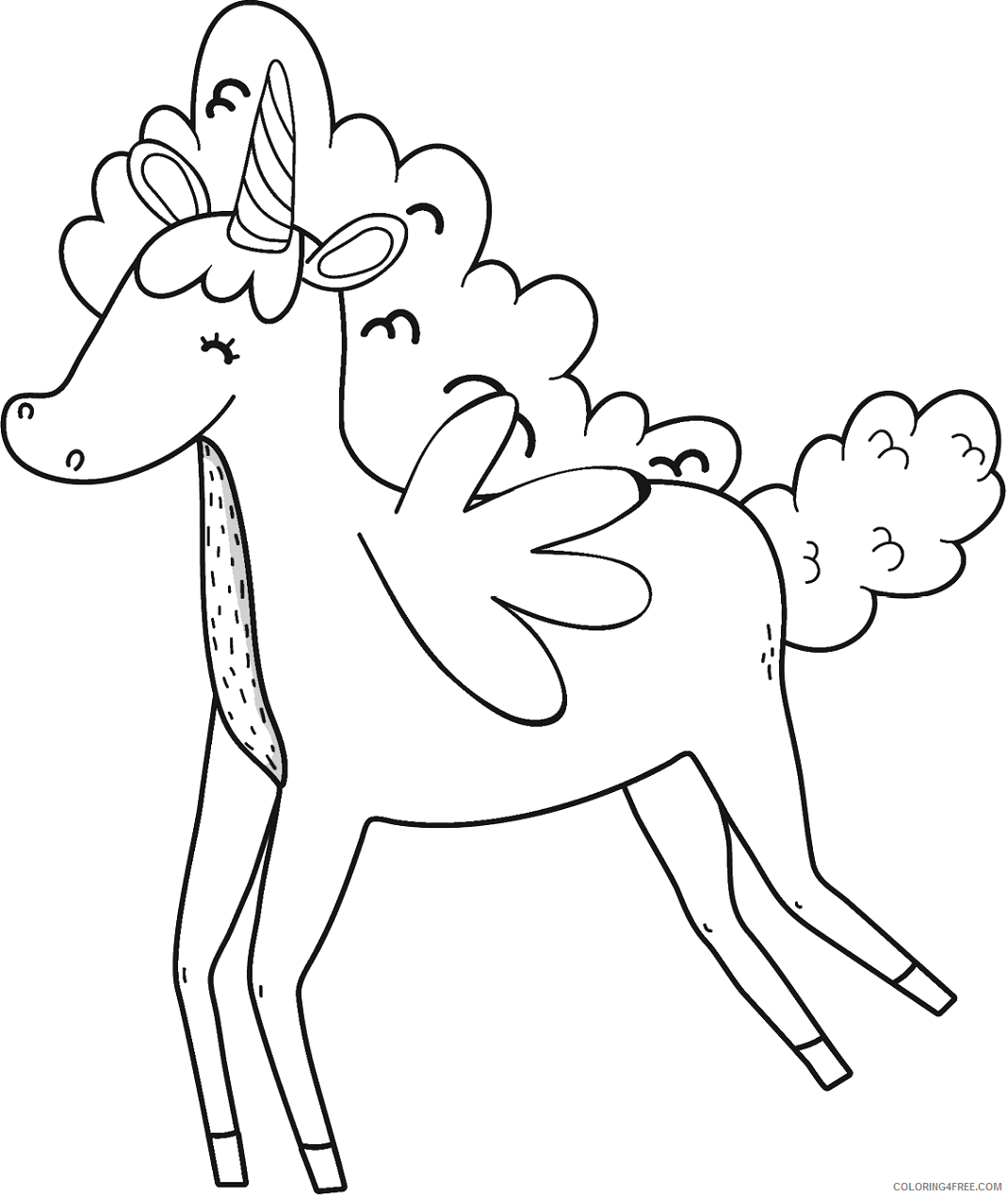Winged Unicorn Coloring Pages unicorn_has_cute_wings Printable 2021 6295 Coloring4free