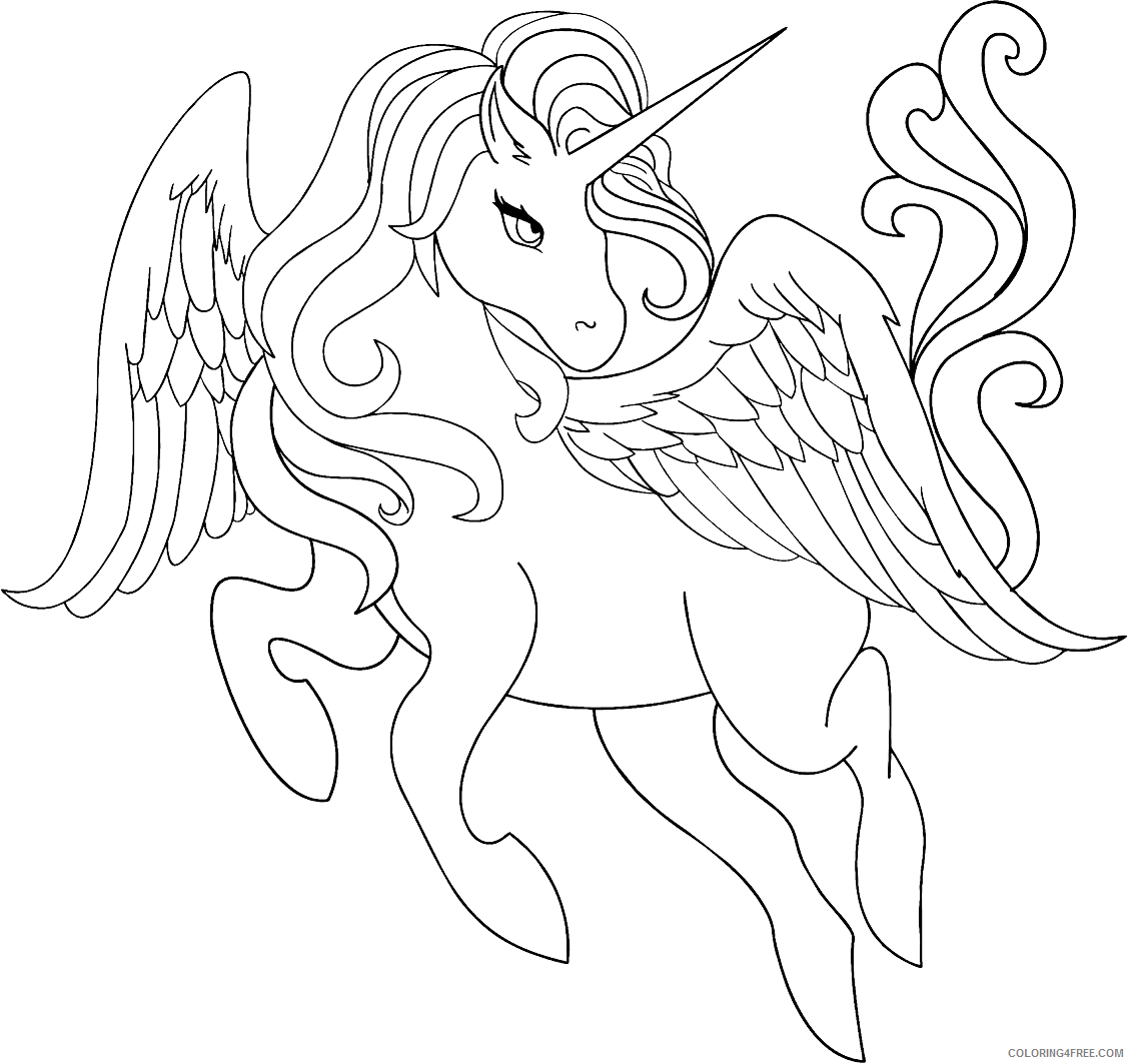 Winged Unicorn Coloring Pages winged_unicorn Printable 2021 6300 Coloring4free
