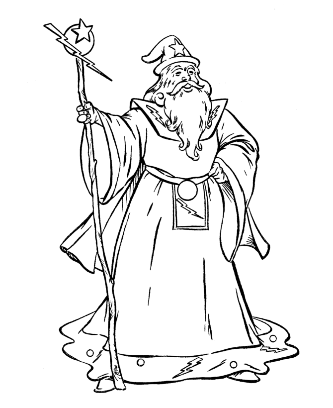 Wizard Coloring Pages Fantasy Powerful Wizard Printable 2021 6304 Coloring4free