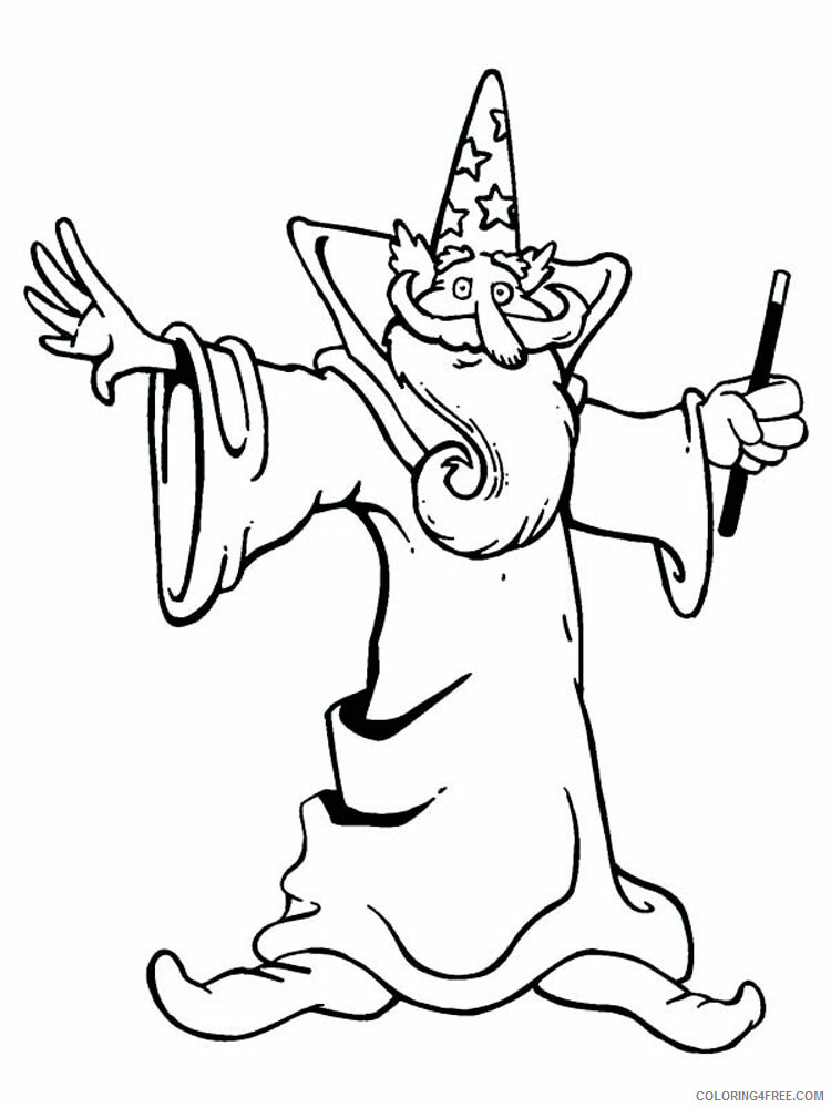 Wizard Coloring Pages Wizard 1 Printable 2021 6306 Coloring4free