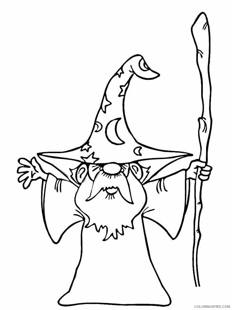 Wizard Coloring Pages Wizard 7 Printable 2021 6319 Coloring4free