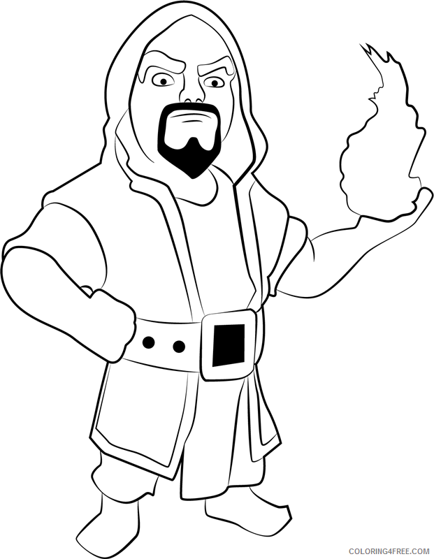 Wizard Coloring Pages wizard with fire Printable 2021 6321 Coloring4free