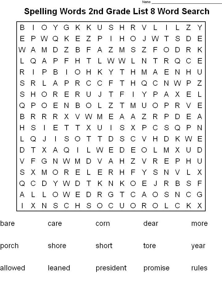 Word Hunt Coloring Pages 2nd Grade Spelling Word Search Puzzle Printable 2021 Coloring4free