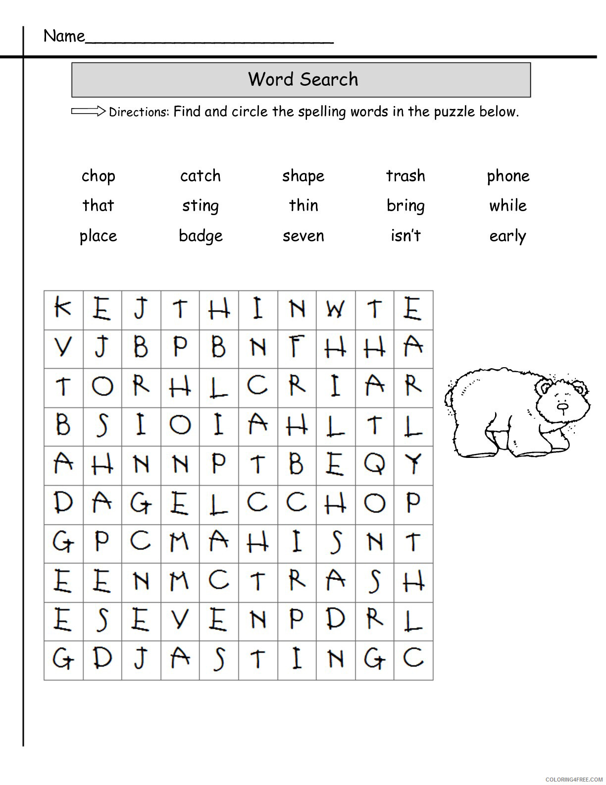 Word Search Puzzle Coloring Pages 2nd Grade Word Search Puzzles Printable 2021 Coloring4free