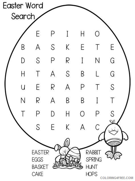 Word Search Puzzle Coloring Pages Easter Holiday Word Search Puzzle Printable 2021 Coloring4free
