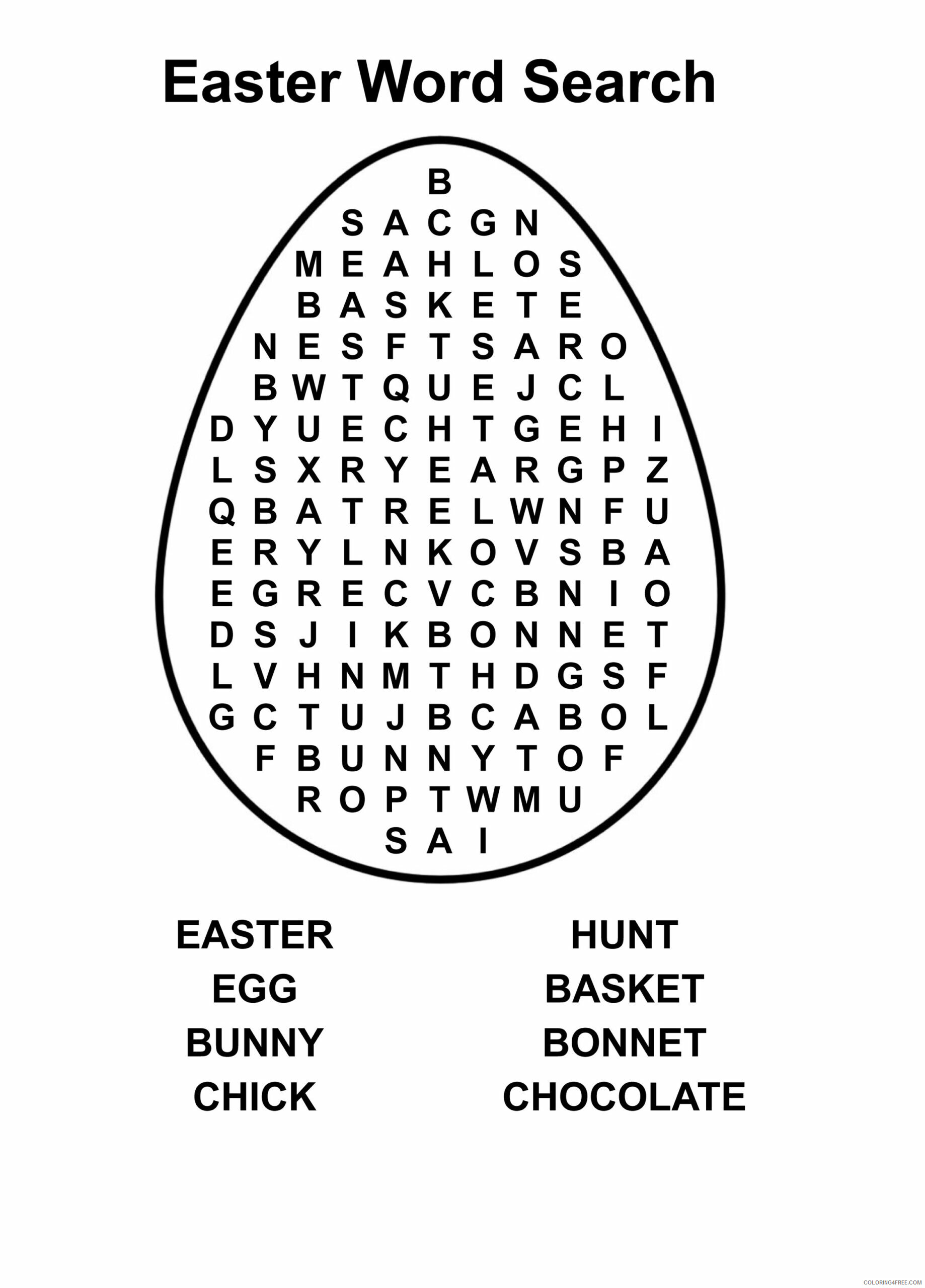Word Search Puzzle Coloring Pages Easter Word Search Puzzle Printable 2021 6337 Coloring4free