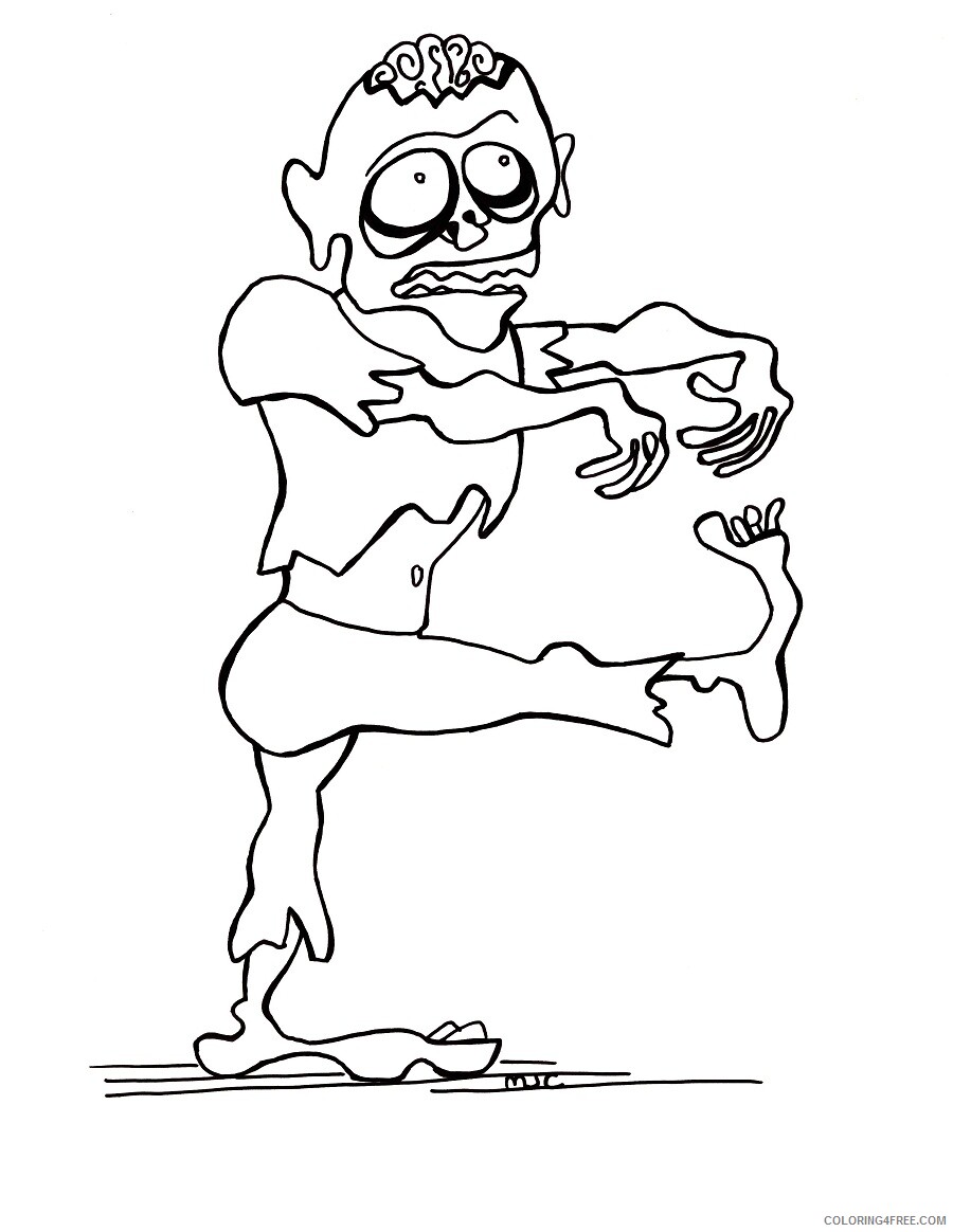 Zombie Coloring Pages Printable Zombies Printable 2021 6375 Coloring4free