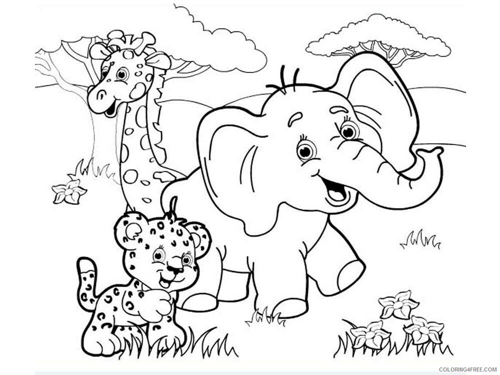 African Animals Coloring Pages Animal Printable Sheets African animals 2021 0008 Coloring4free