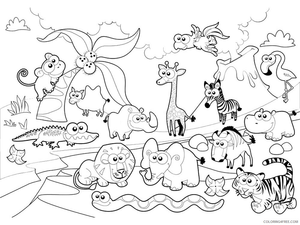African Animals Coloring Pages Animal Printable Sheets African animals 2021 0014 Coloring4free