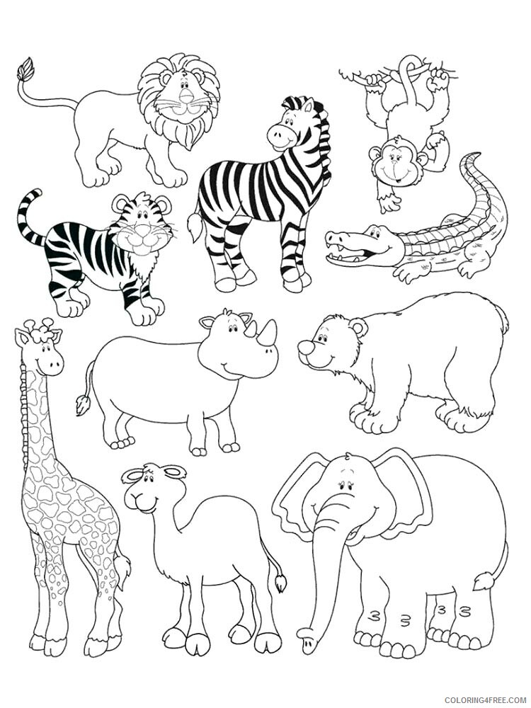 African Animals Coloring Pages Animal Printable Sheets African animals 2021 0022 Coloring4free