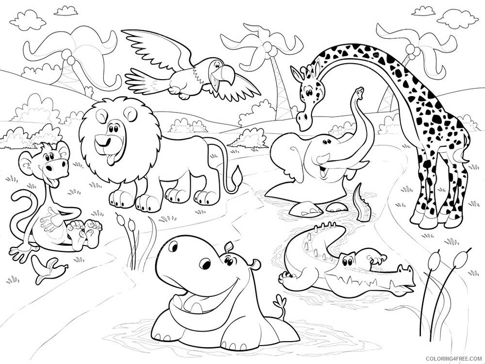 African Animals Coloring Pages Animal Printable Sheets African animals 2021 0023 Coloring4free