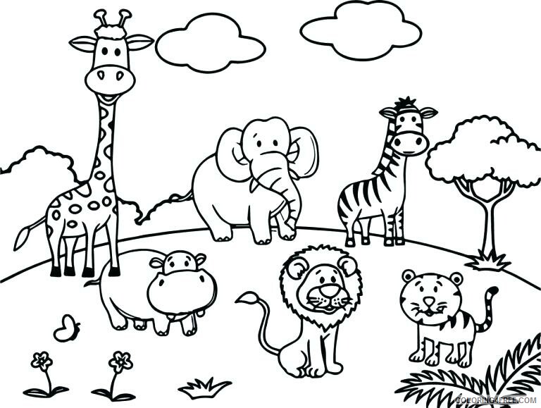 African Animals Coloring Pages Animal Printable Sheets Cute Wild 2021 0026 Coloring4free