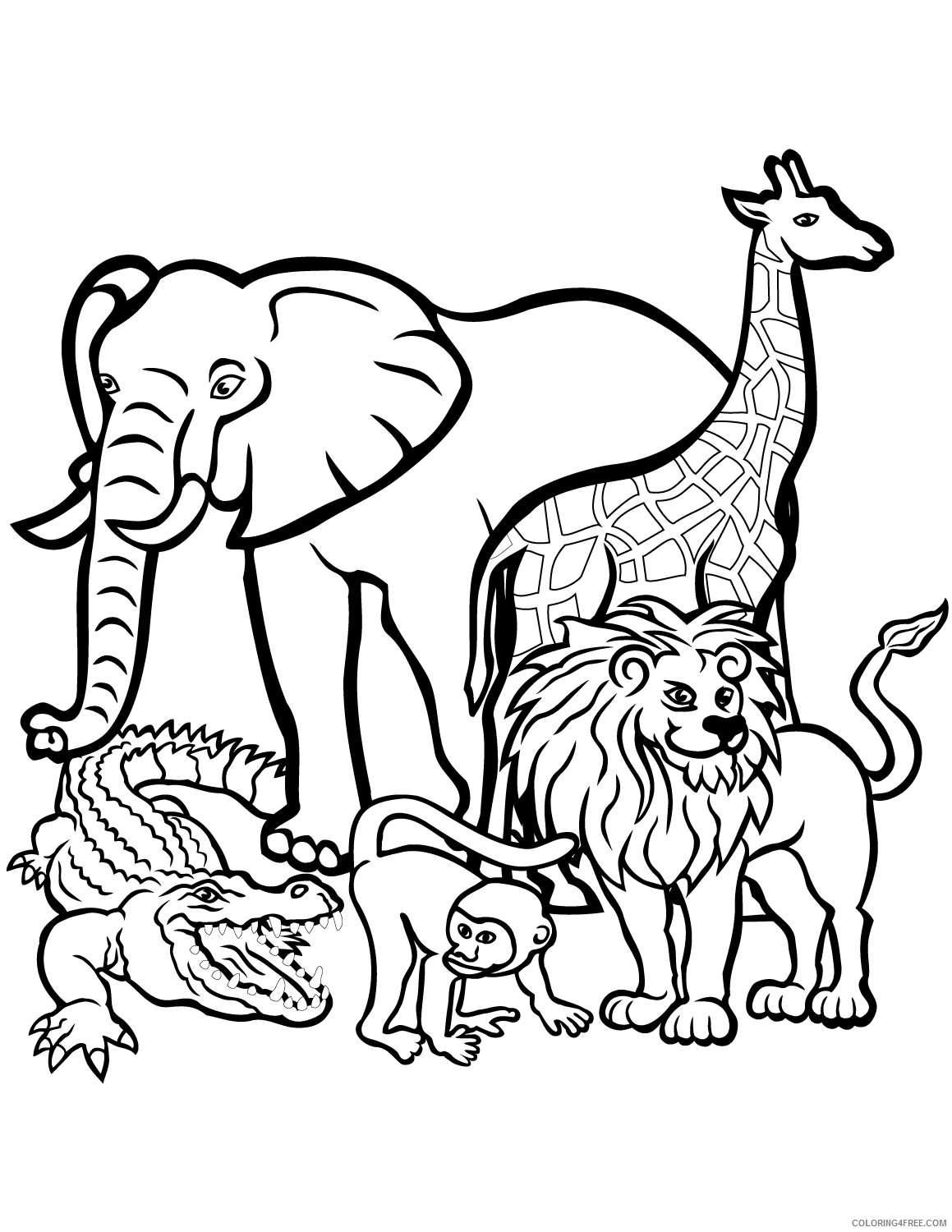 African Animals Coloring Pages Animal Printable Sheets african animals 2021 0001 Coloring4free