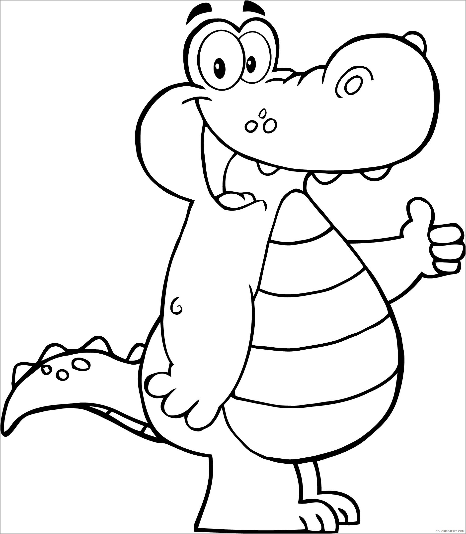 Alligator Coloring Pages Animal Printable Sheets showing thumbs up 2021 0058 Coloring4free