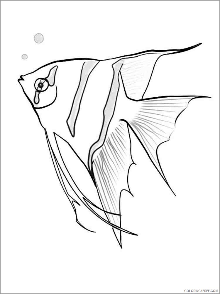 Angelfish Coloring Pages Animal Printable Sheets angel fish 2021 0076 Coloring4free