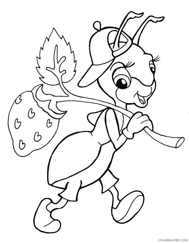 Ants Coloring Pages Animal Printable Sheets Ants 2 2021 0107 Coloring4free