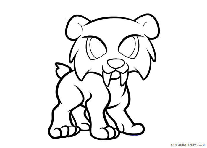 Baby Animals Coloring Pages Animal Printable Sheets Baby Sabertooth 2021 0127 Coloring4free Coloring4free Com