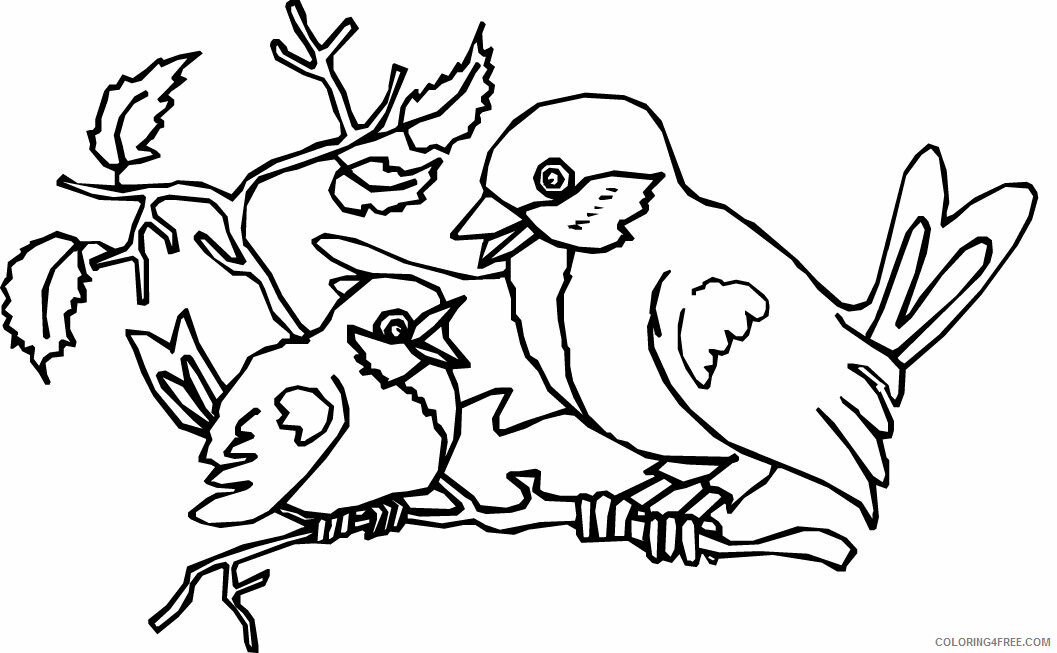 Baby Animals Coloring Pages Animal Printable Sheets Robin and Baby 2021 0133 Coloring4free