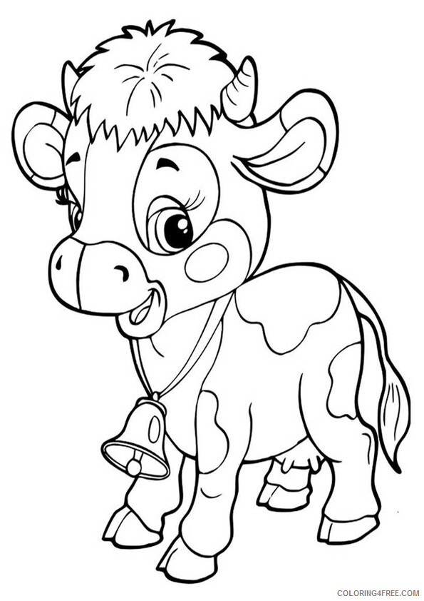 Baby Animals Coloring Pages Animal Printable Sheets the baby calf 2021 0134 Coloring4free