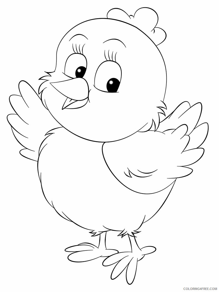 Baby Chick Coloring Pages Animal Printable Sheets animals baby chick 13 2021 0138 Coloring4free