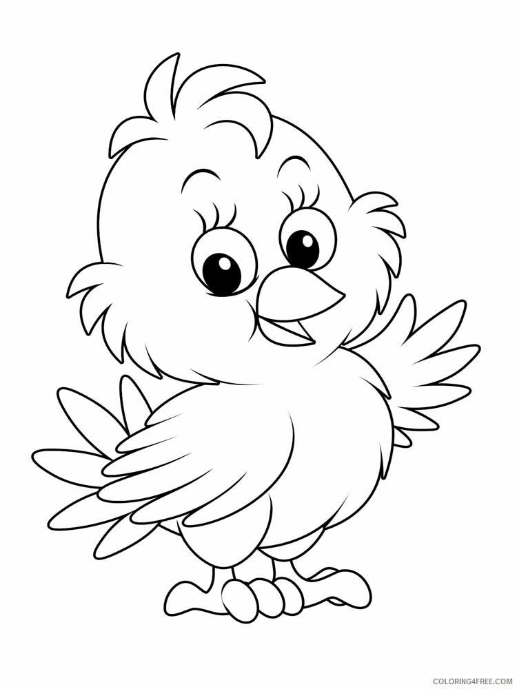 Baby Chick Coloring Pages Animal Printable Sheets animals baby chick 16 2021 0139 Coloring4free