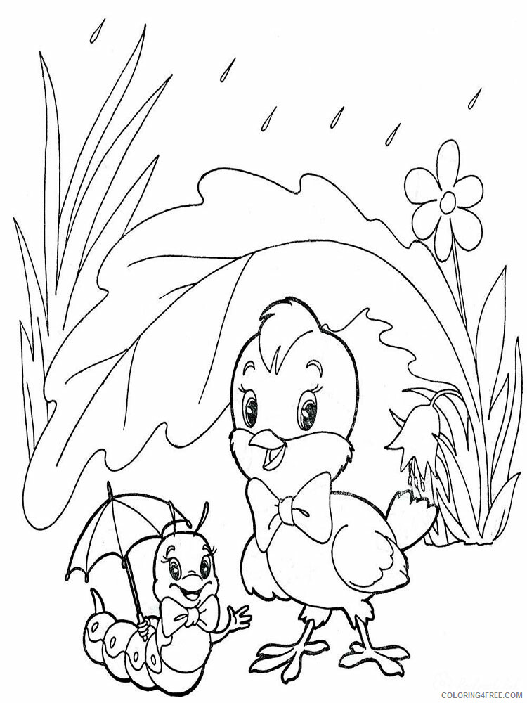 Baby Chick Coloring Pages Animal Printable Sheets animals baby chick 4 2021 0142 Coloring4free
