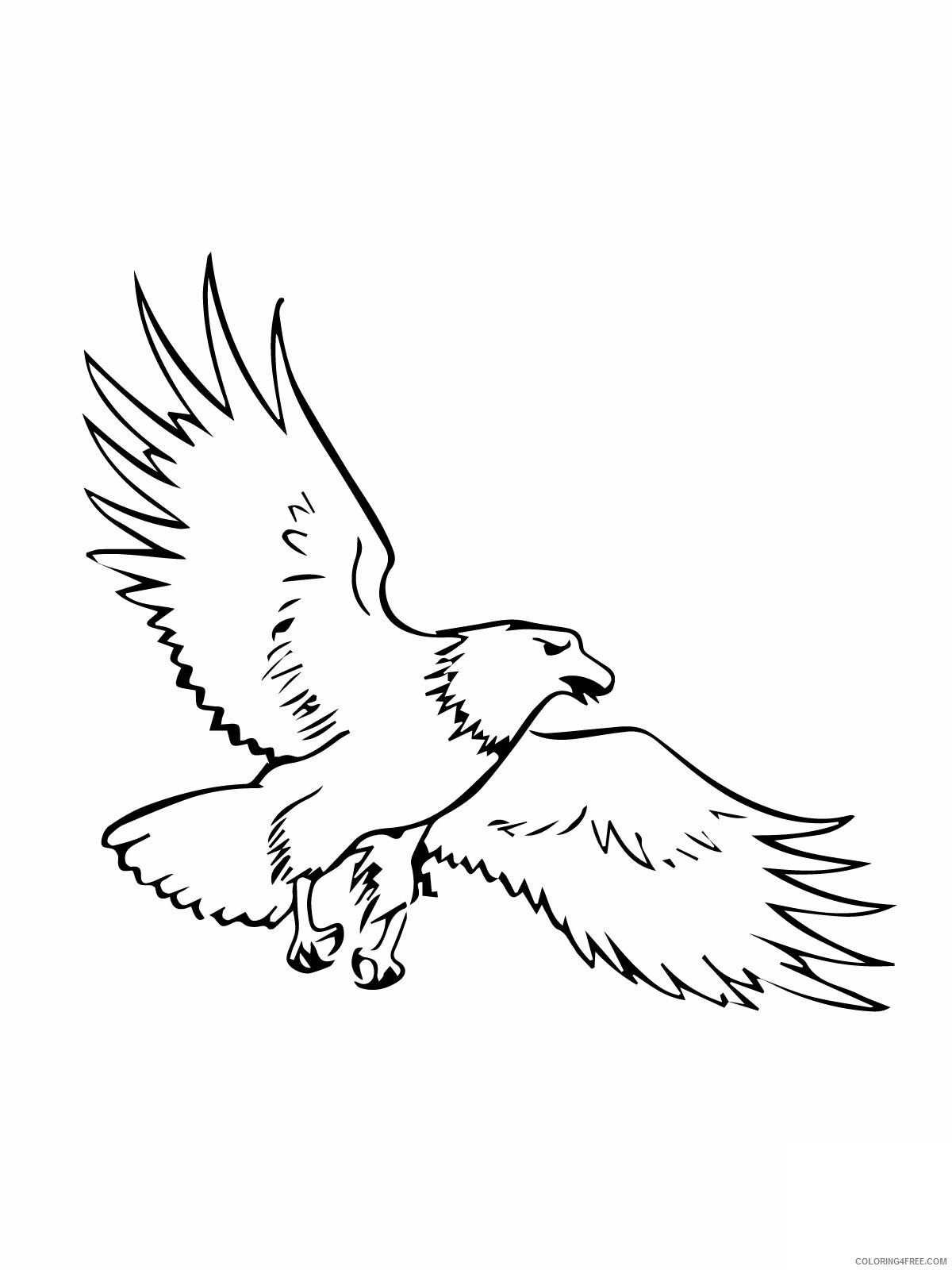 Bald Eagle Coloring Pages Animal Printable Sheets Flying Bald Eagle 2021 0174 Coloring4free
