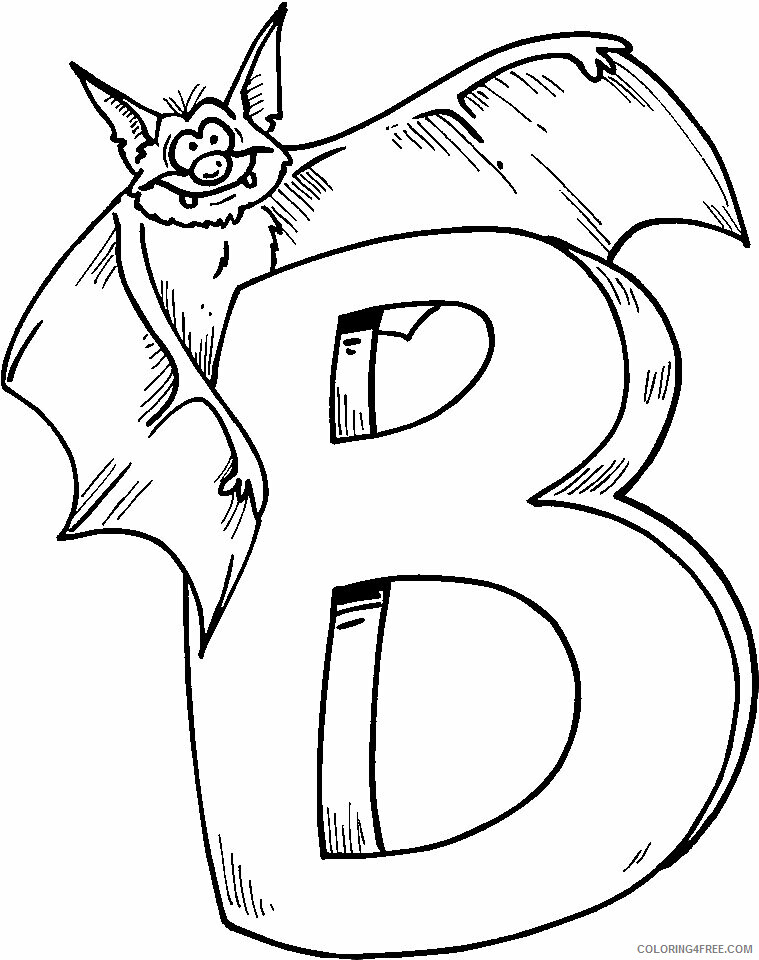 Bat Coloring Pages Animal Printable Sheets B is for Bat 2021 0224 Coloring4free