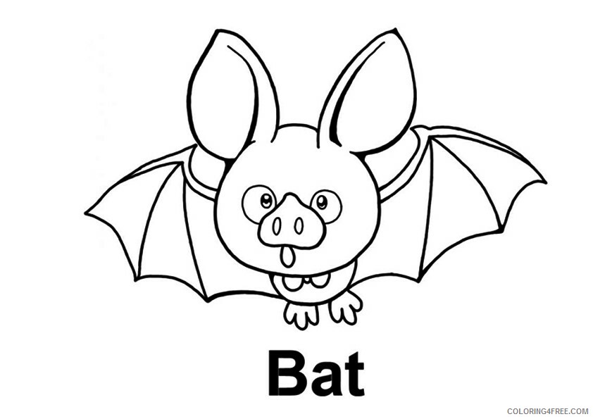 Bat Coloring Pages Animal Printable Sheets the cute bat 2021 0234 Coloring4free
