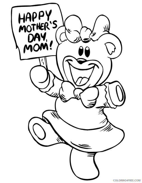 Bear Coloring Pages Animal Printable Sheets Happy Mothers Day 2021 0296 Coloring4free