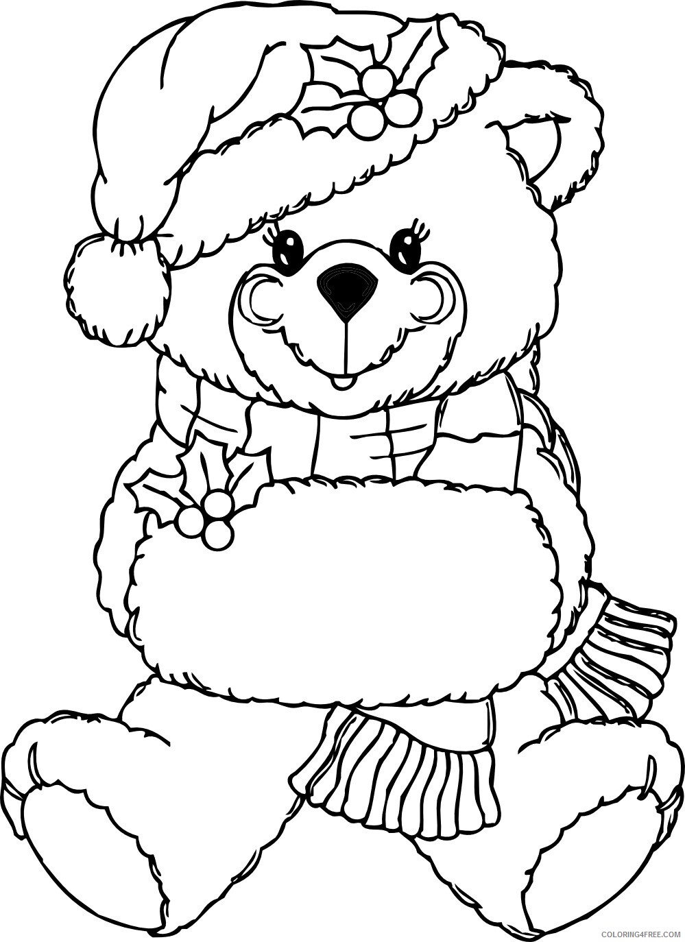 Bear Coloring Pages Animal Printable Sheets Printable Teddy Bear 2021 0311 Coloring4free