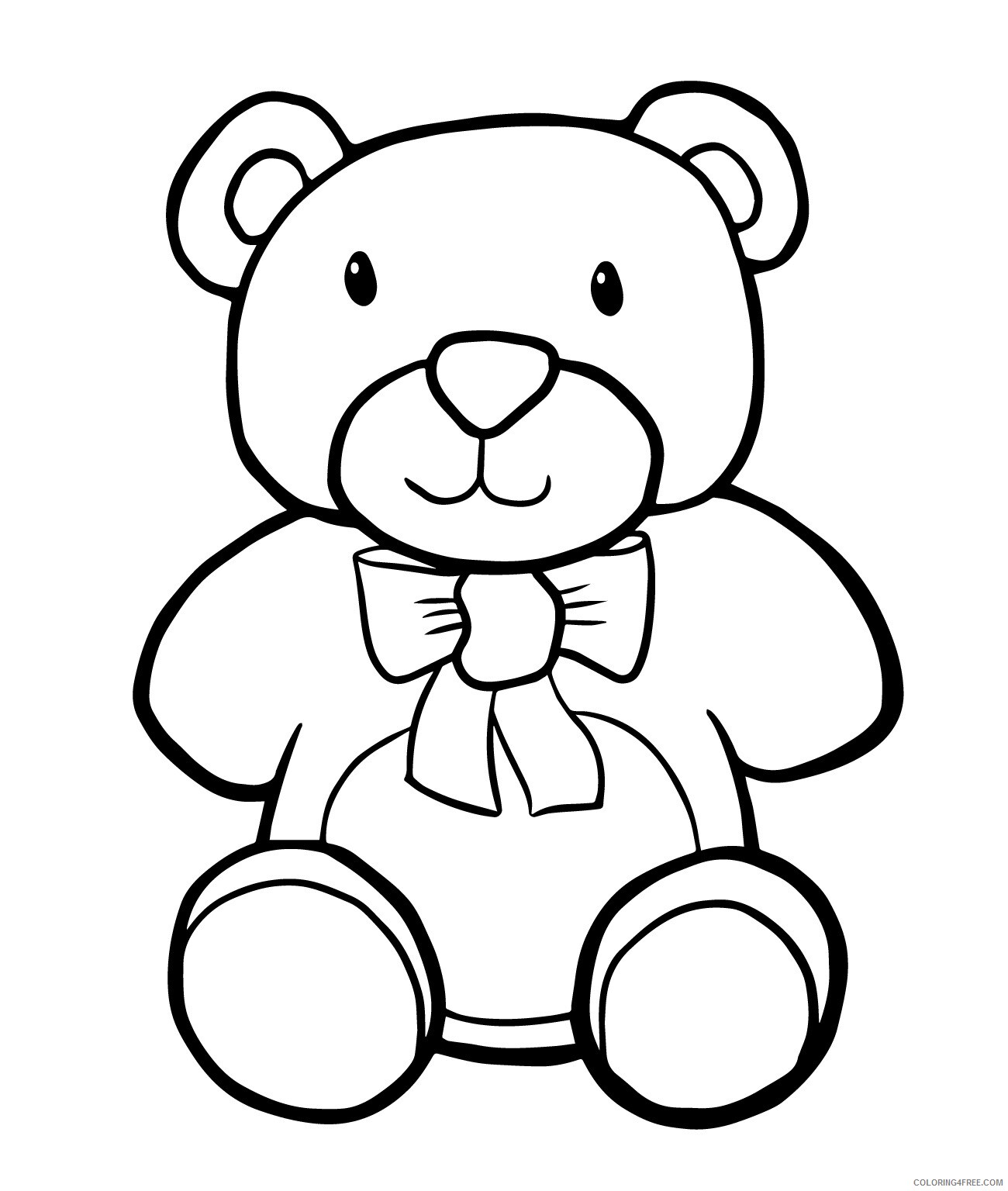 Bear Coloring Pages Animal Printable Sheets Stuffed Bear Toy 2021 0312 Coloring4free