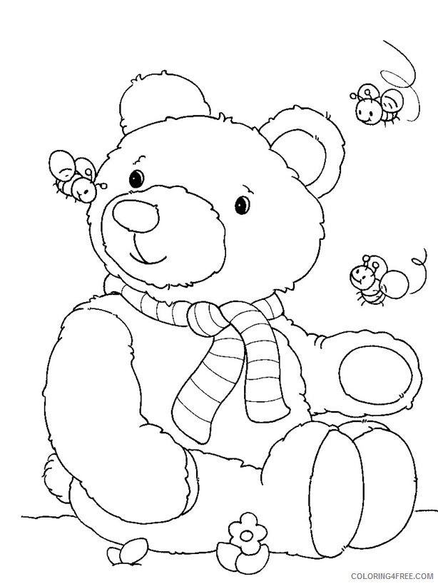 Bear Coloring Pages Animal Printable Sheets Teddy Bear Picnic 2021 0324 Coloring4free