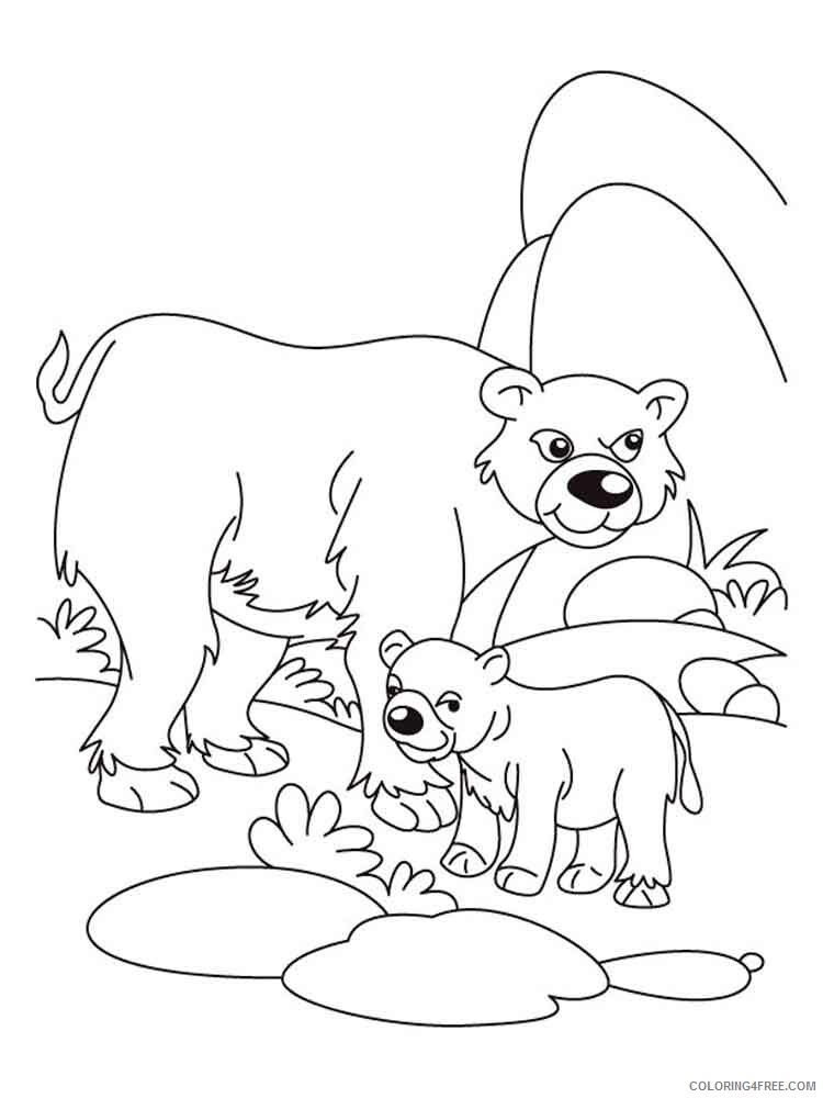 Bear Coloring Pages Animal Printable Sheets animals bear 17 2021 0282 Coloring4free
