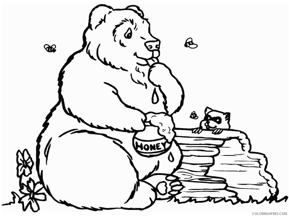 Bear Coloring Pages Animal Printable Sheets bear4 2021 0261 Coloring4free