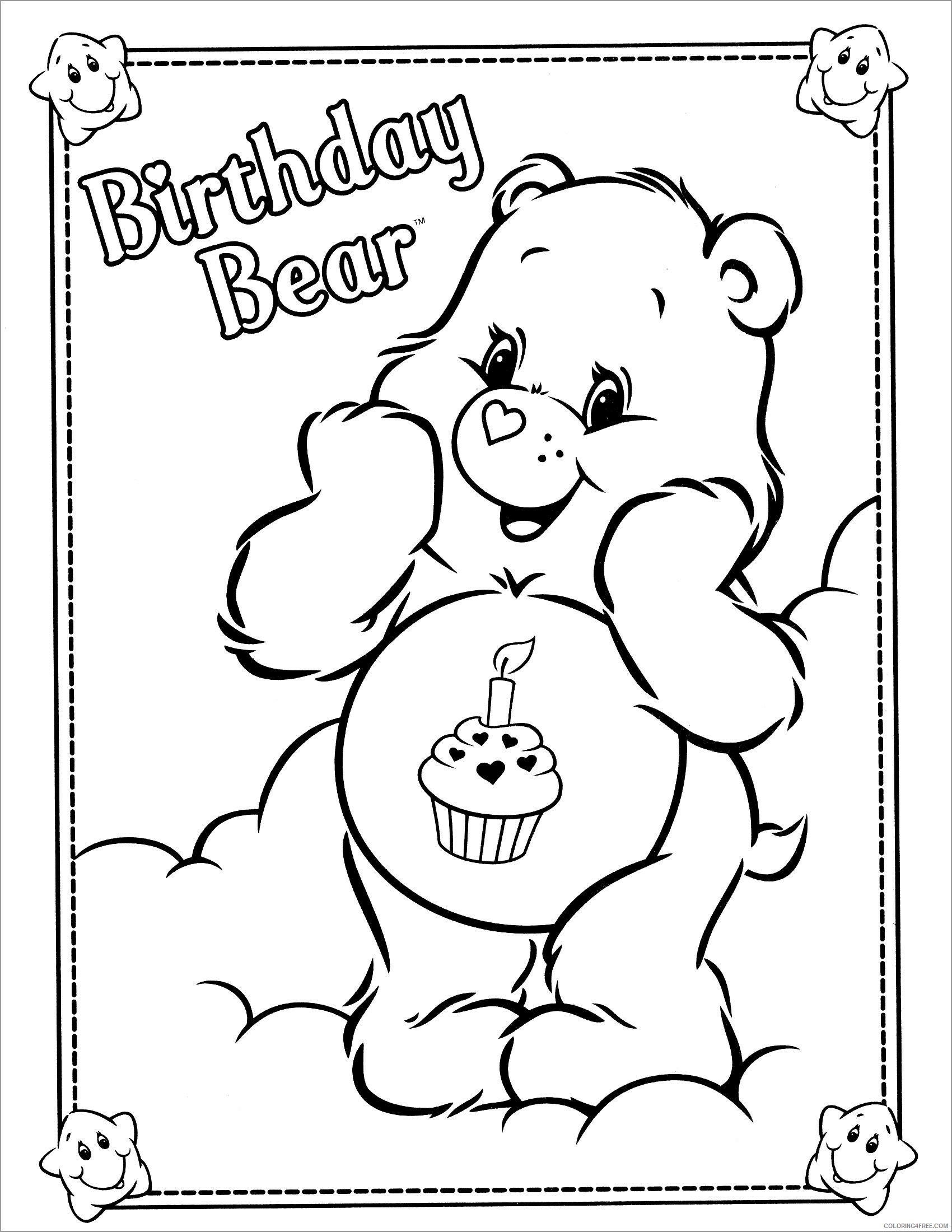 Bear Coloring Pages Animal Printable Sheets birthday bear 2021 0274 Coloring4free
