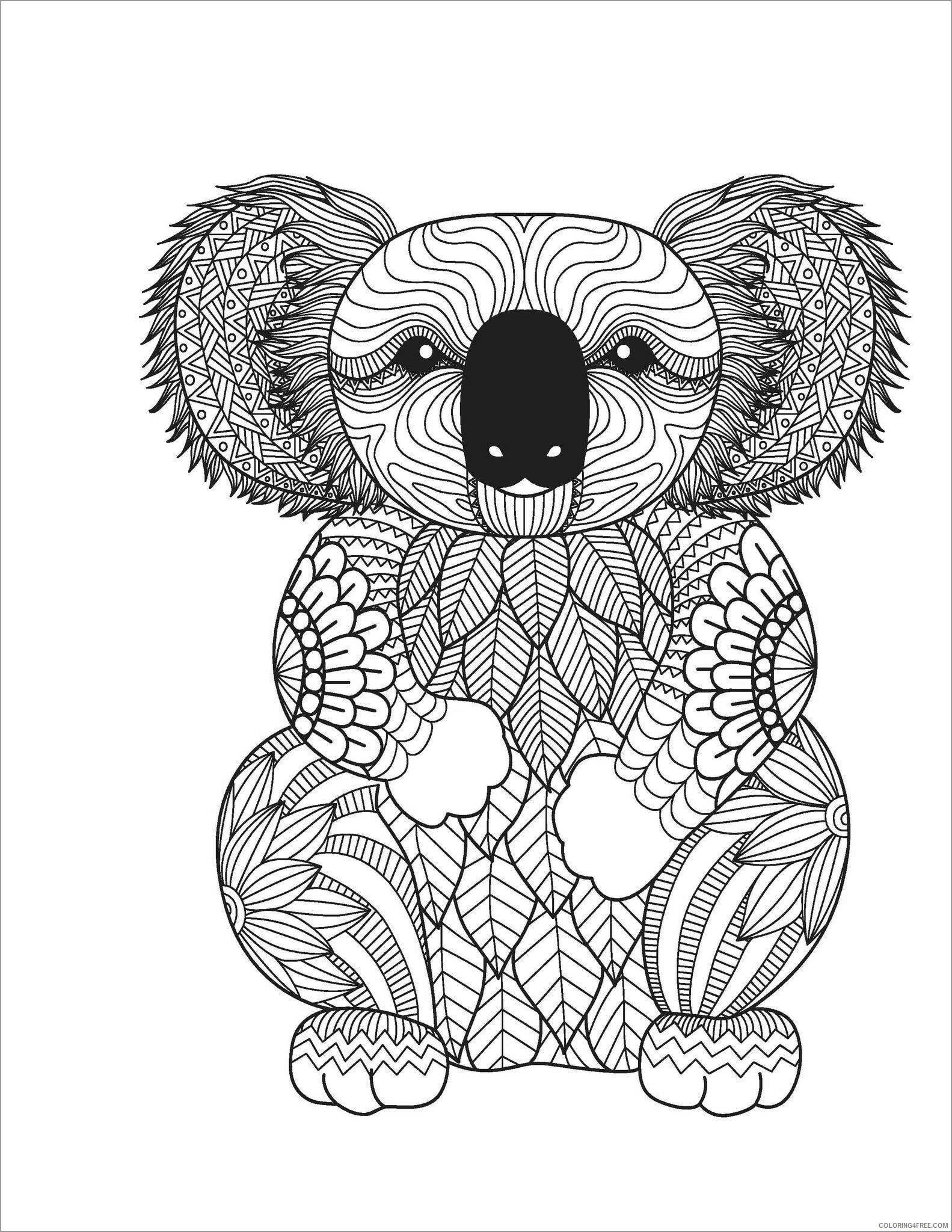 Bear Coloring Pages Animal Printable Sheets mandala koala bear 2021 0305 Coloring4free