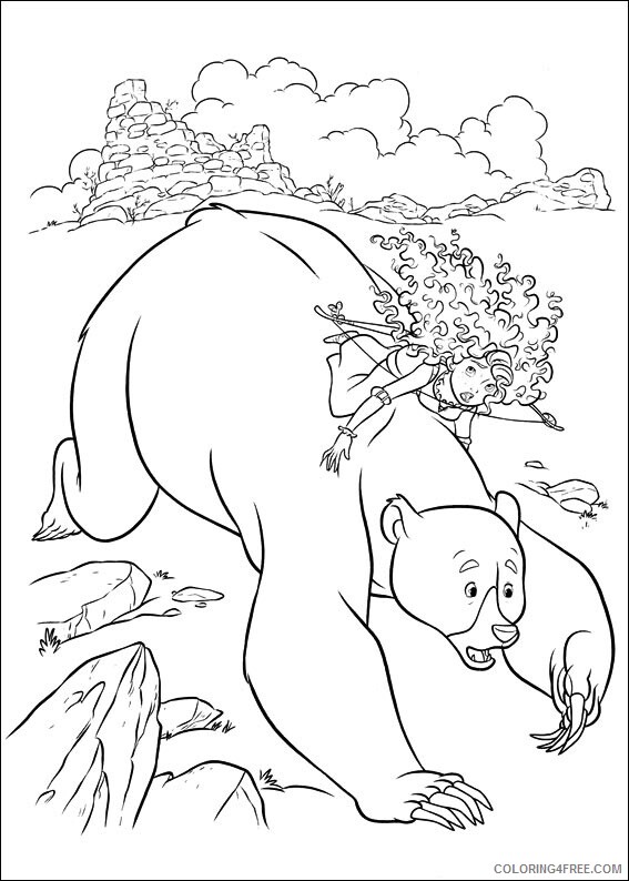 Bear Coloring Pages Animal Printable Sheets merida on elinor bear a4 2021 0241 Coloring4free