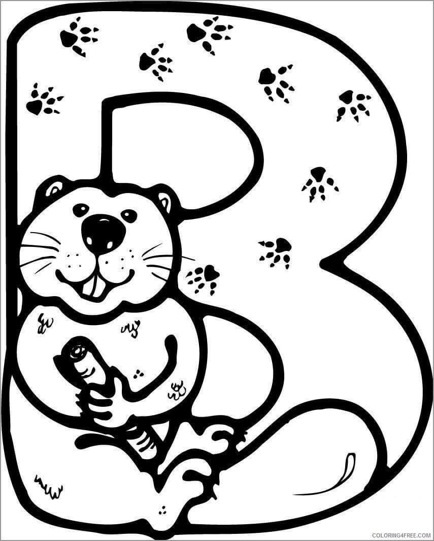 Beaver Coloring Pages Animal Printable Sheets b for beaver 2021 0350 Coloring4free
