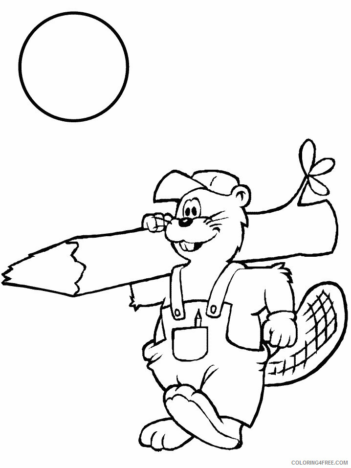 Beaver Coloring Pages Animal Printable Sheets beaver3 2021 0340 Coloring4free