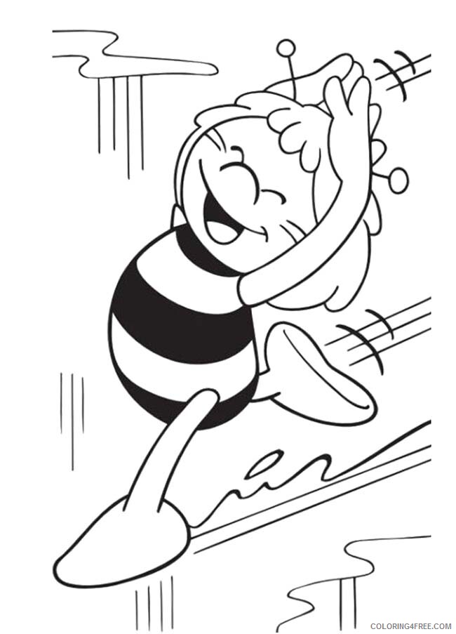 Bee Coloring Pages Animal Printable Sheets Cute Bee 2021 0406 Coloring4free