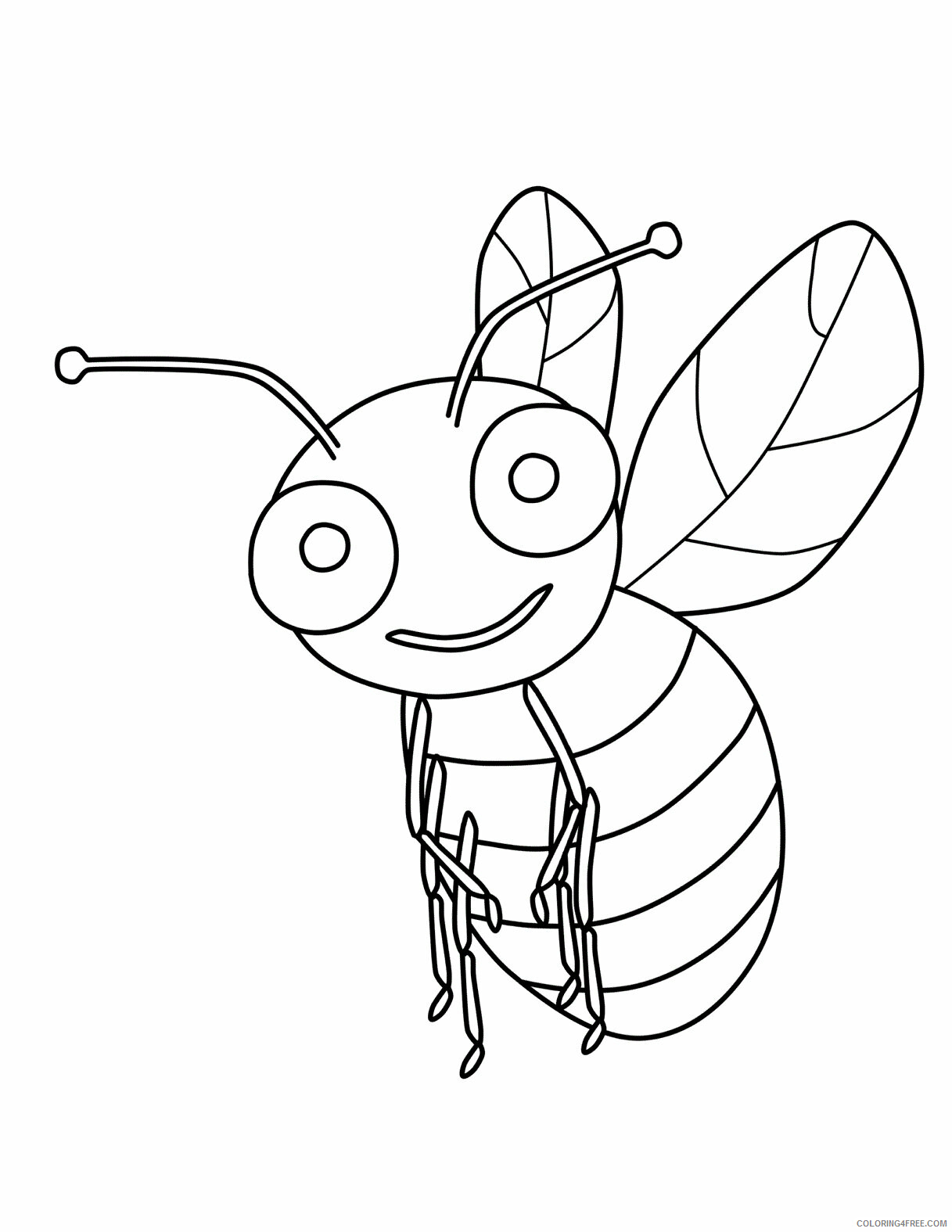 Bee Coloring Pages Animal Printable Sheets Free Bumble Bee 2021 0408 Coloring4free