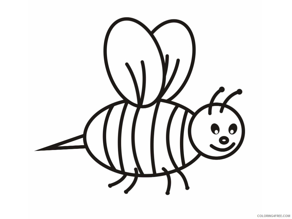 Bee Coloring Pages Animal Printable Sheets Free of Bumble Bee 2021 0409 Coloring4free