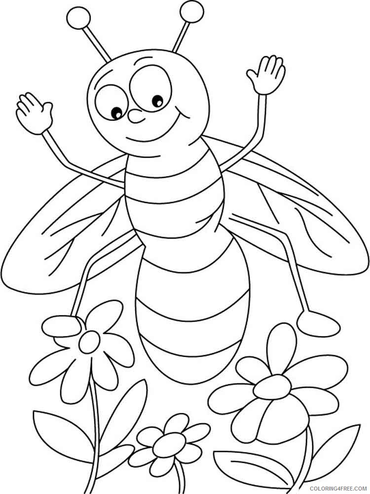 Bee Coloring Pages Animal Printable Sheets animals bee 1 2021 0394 Coloring4free