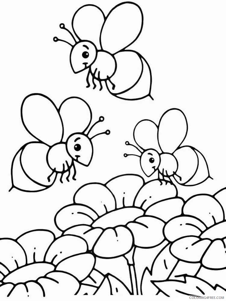 Bee Coloring Pages Animal Printable Sheets animals bee 12 2021 0396 Coloring4free