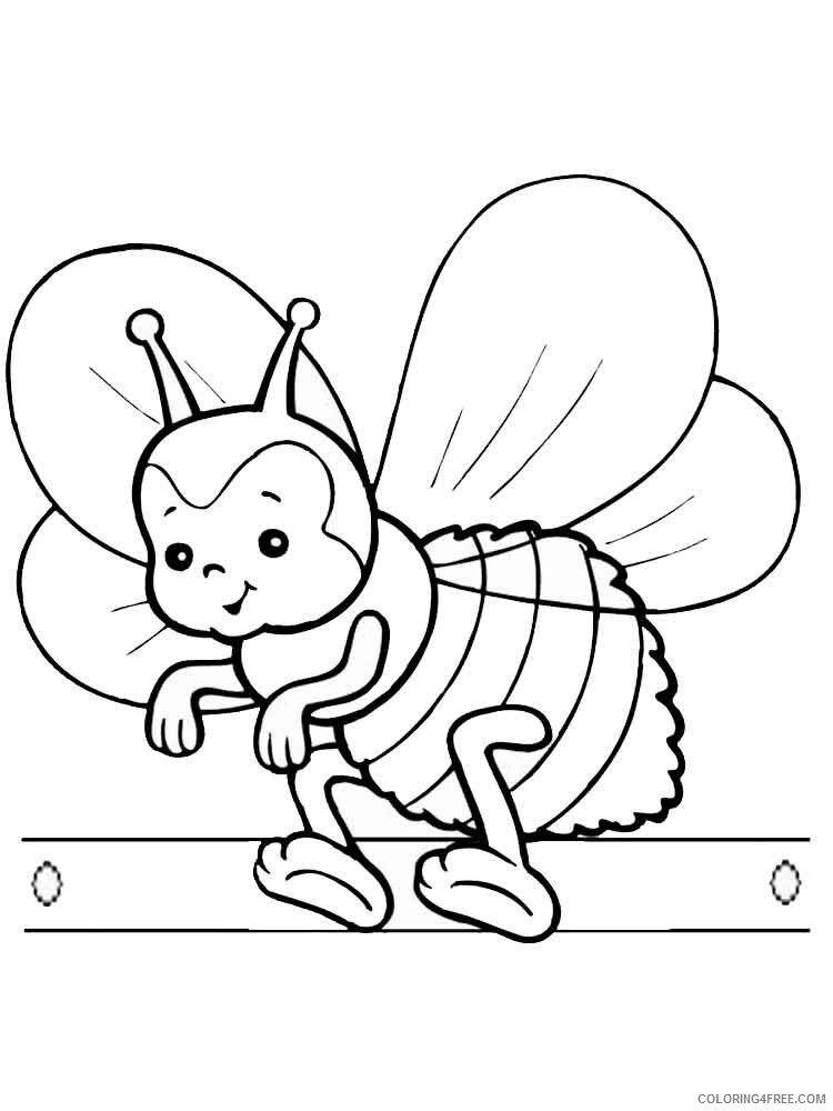 Bee Coloring Pages Animal Printable Sheets animals bee 13 2021 0397 Coloring4free