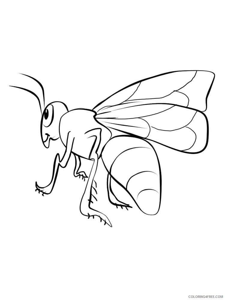 Bee Coloring Pages Animal Printable Sheets animals bee 14 2021 0398 Coloring4free