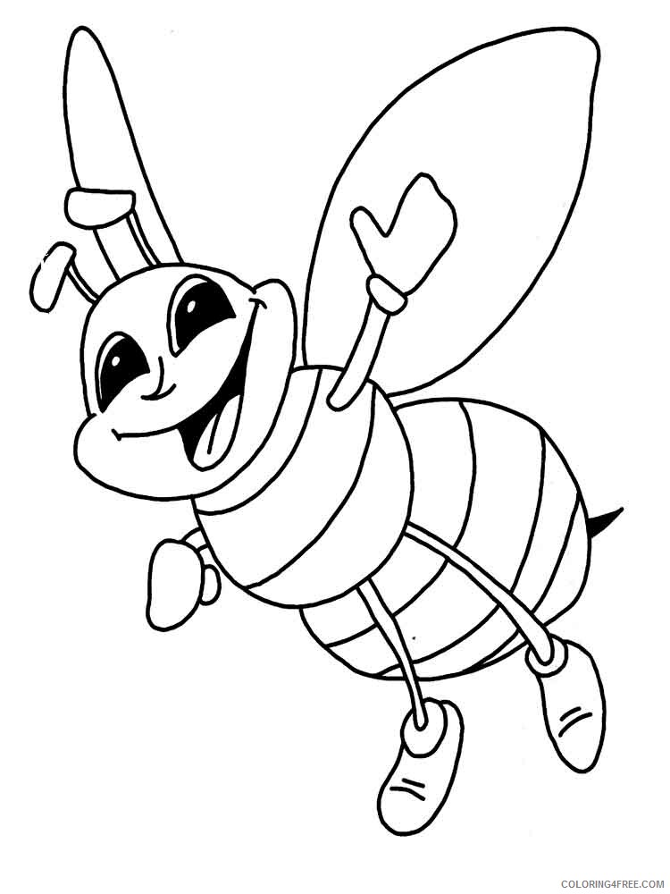 Bee Coloring Pages Animal Printable Sheets animals bee 15 2021 0399 Coloring4free
