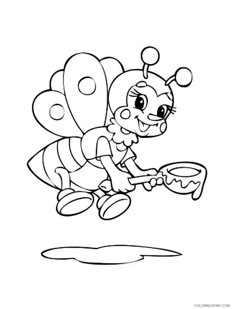 Bee Coloring Pages Animal Printable Sheets animals bee 5 2021 0401 Coloring4free